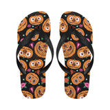 Pumpkin flowers spiderweb Halloween theme Unisex Flip Flops