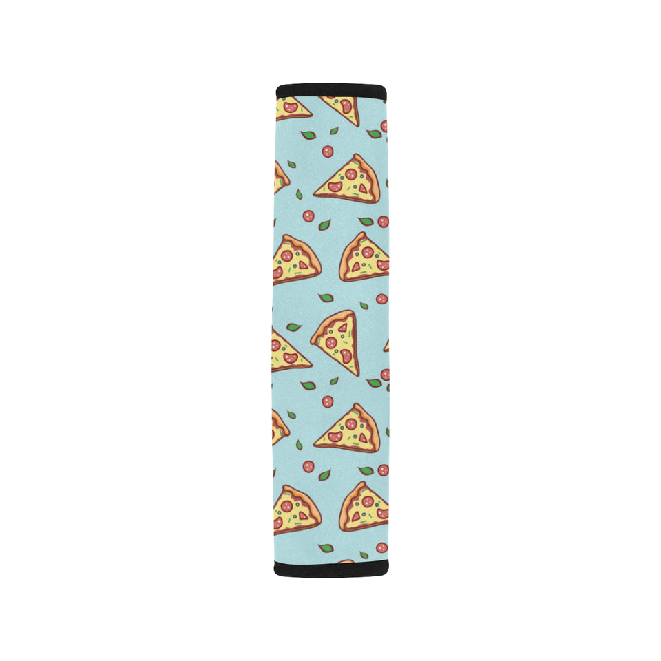 Hand drawn pizza blue background Car Seat Belt Cover