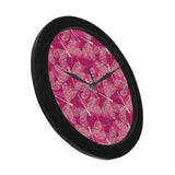 Beautiful dragonfly pink background Elegant Black Wall Clock