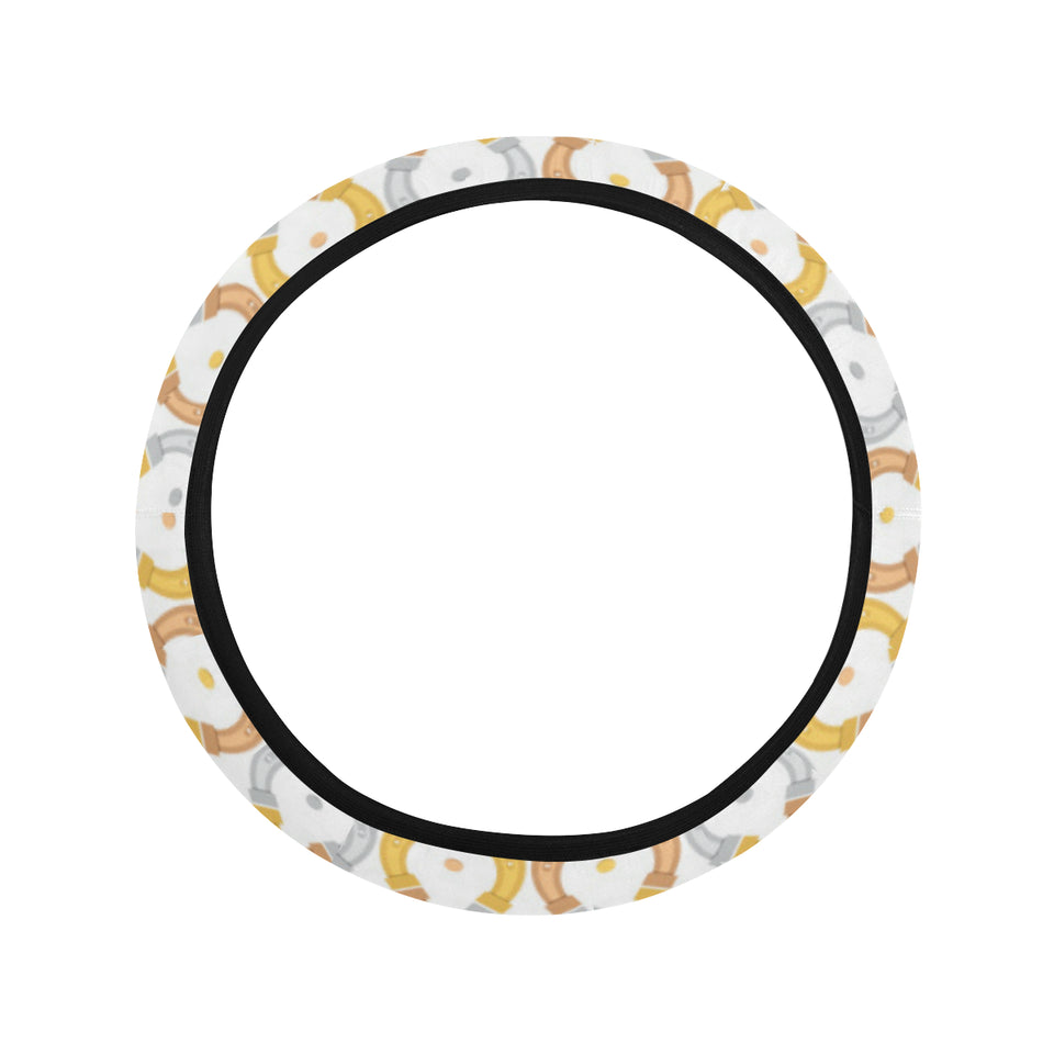 Horseshoes Pattern Print Design 03 Car Steering Wheel Cover