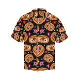 Pumpkin flowers spiderweb Halloween theme Men's All Over Print Hawaiian Shirt