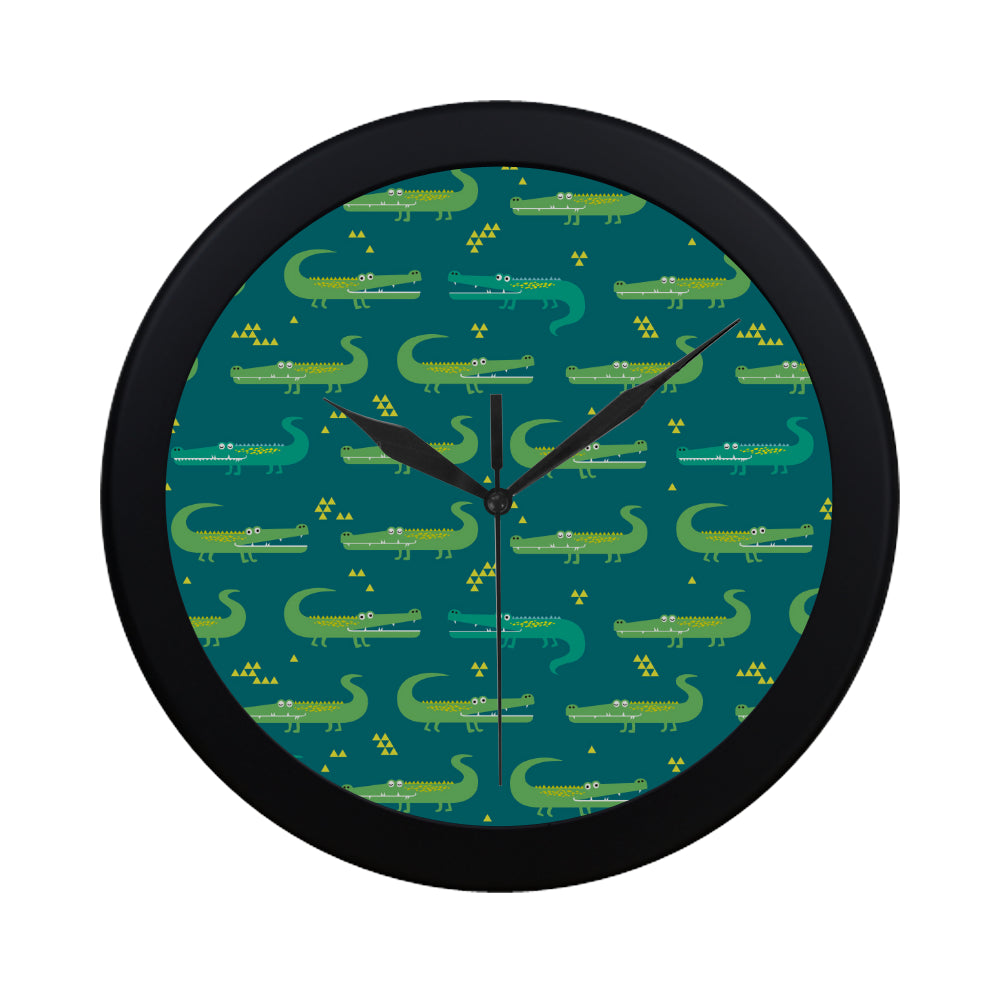 Crocodile pattern Elegant Black Wall Clock