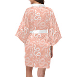 Snake lilies flower pattern Women's Short Kimono Robe