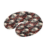 Red snake skull pattern U-Shaped Travel Neck Pillow