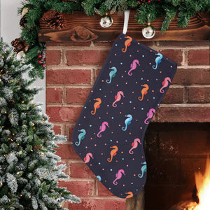 Watercolor colorful seahorse pattern Christmas Stocking