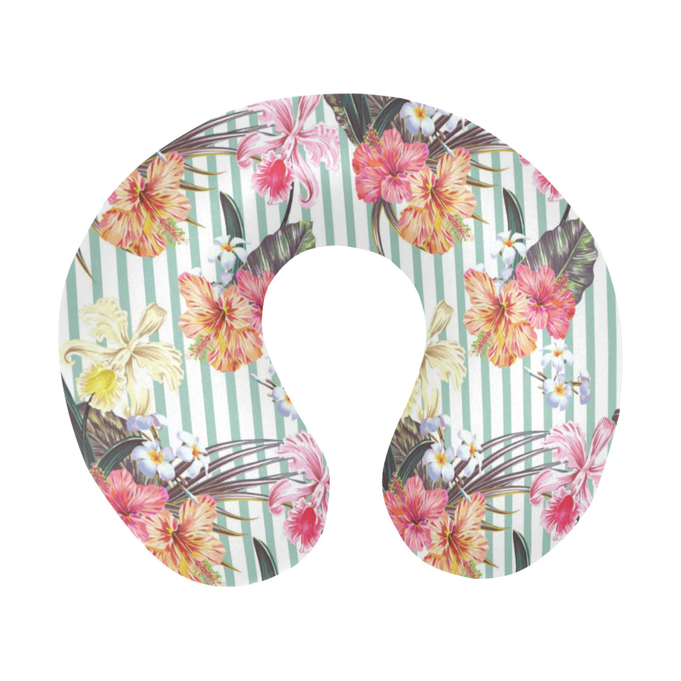 Colorful orchid flower pattern U-Shaped Travel Neck Pillow