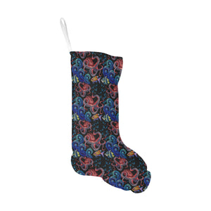 Octopus sea wave tropical fishe pattern Christmas Stocking