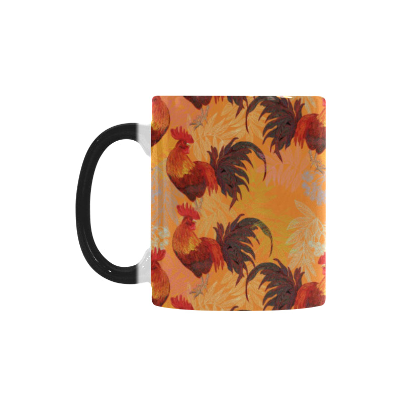 red rooster chicken cock pattern Morphing Mug Heat Changing Mug