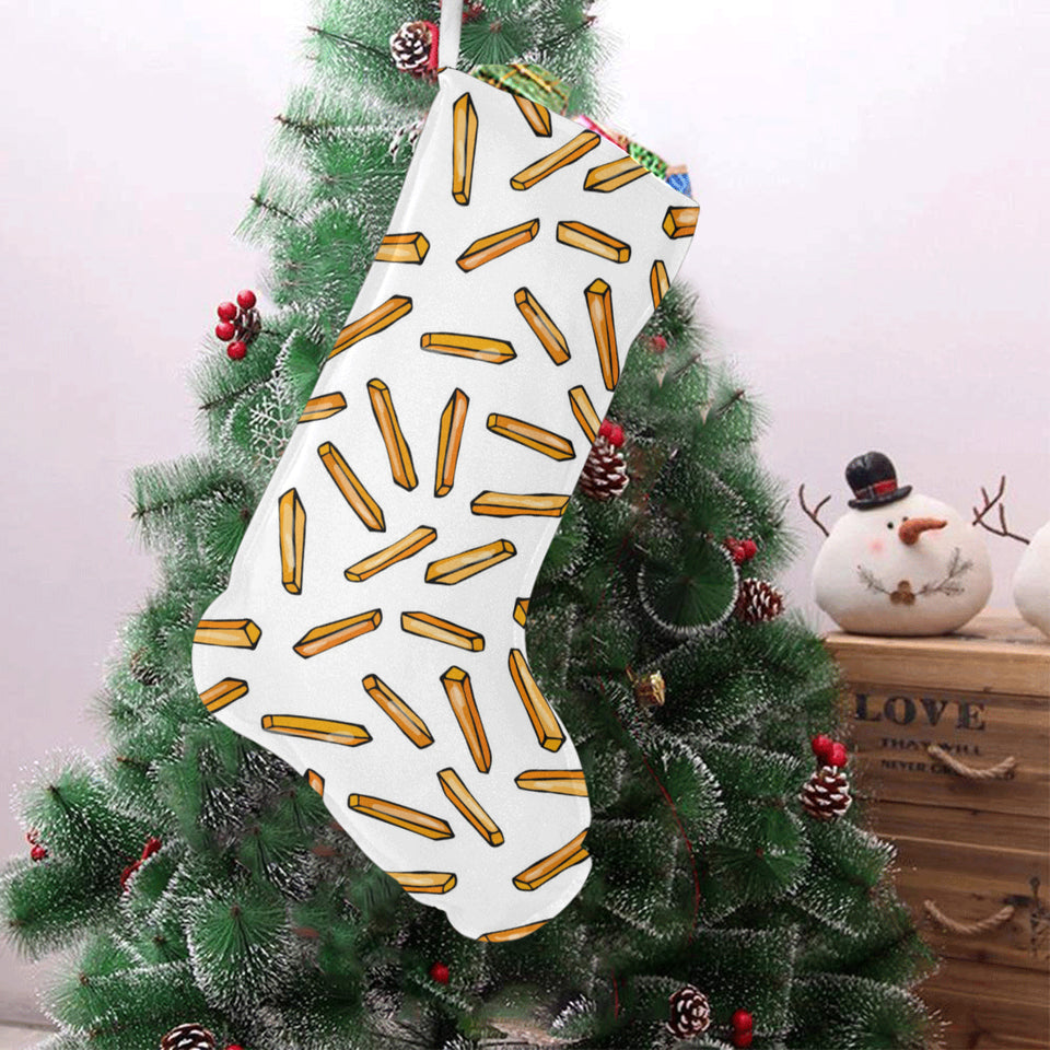 French fries potato pattern Christmas Stocking
