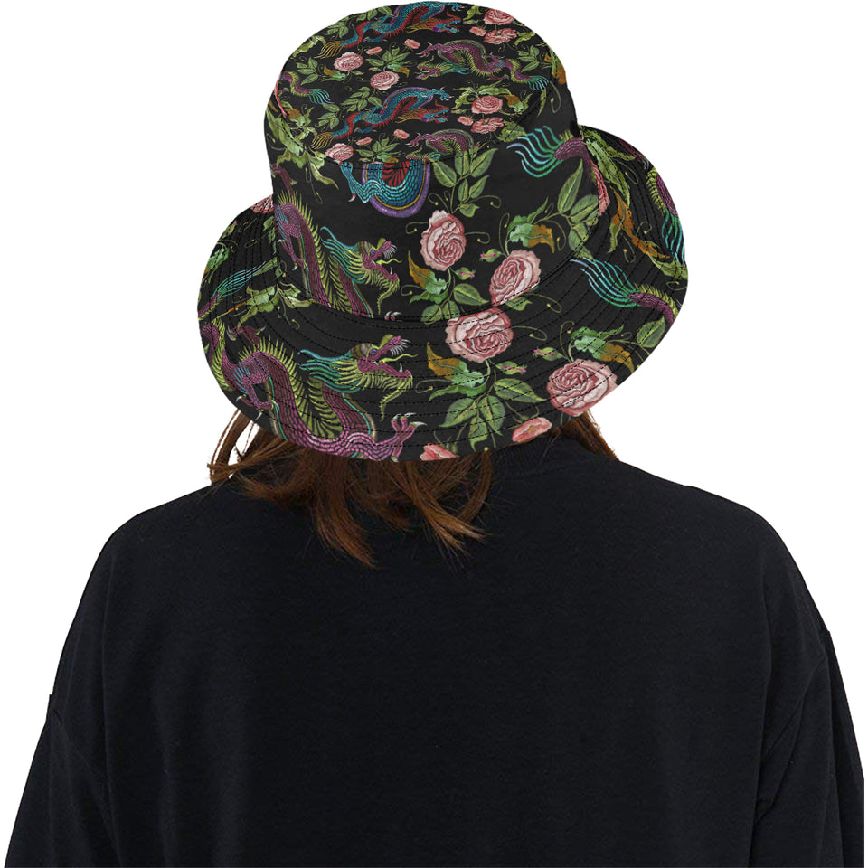 Dragons flower pattern Unisex Bucket Hat