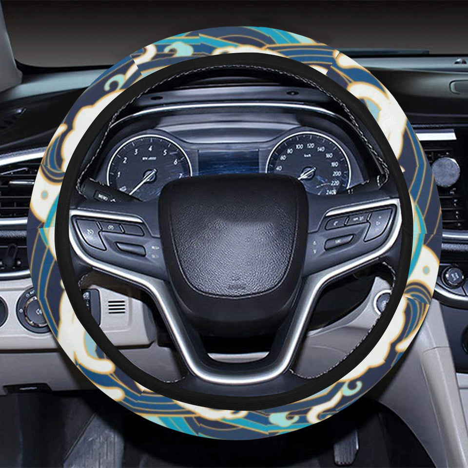 Japanese wave pattern Car Steering Wheel Cover