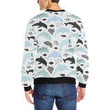 Cute dolphins Childish Style pattern Men's Crew Neck Sweatshirt