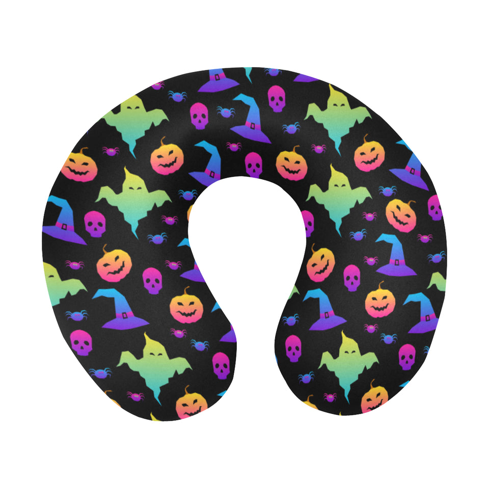 Colorful halloween background U-Shaped Travel Neck Pillow