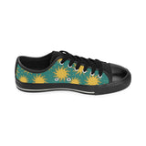 Sun green background Men's Low Top Canvas Shoes Black