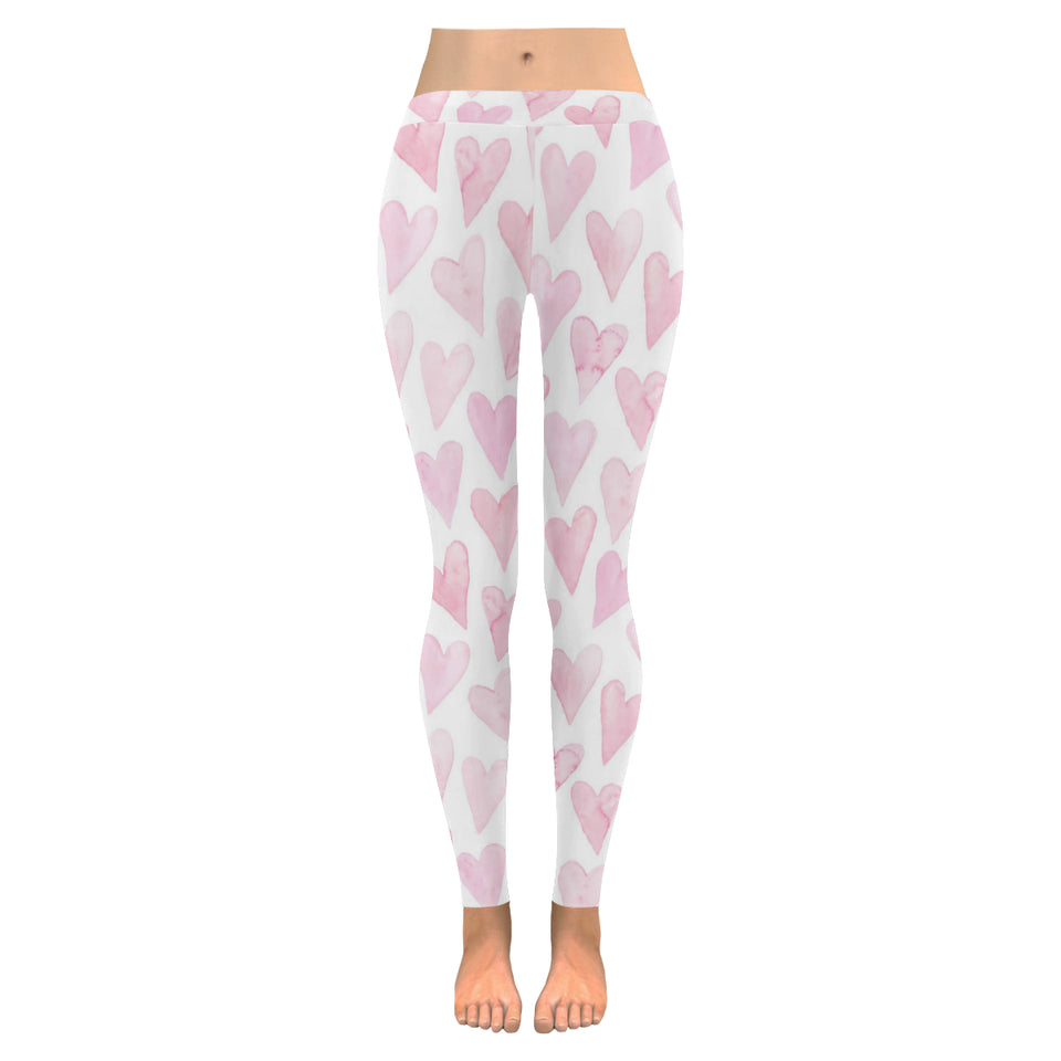 Watercolor pink heart pattern Women's Legging Fulfilled In US