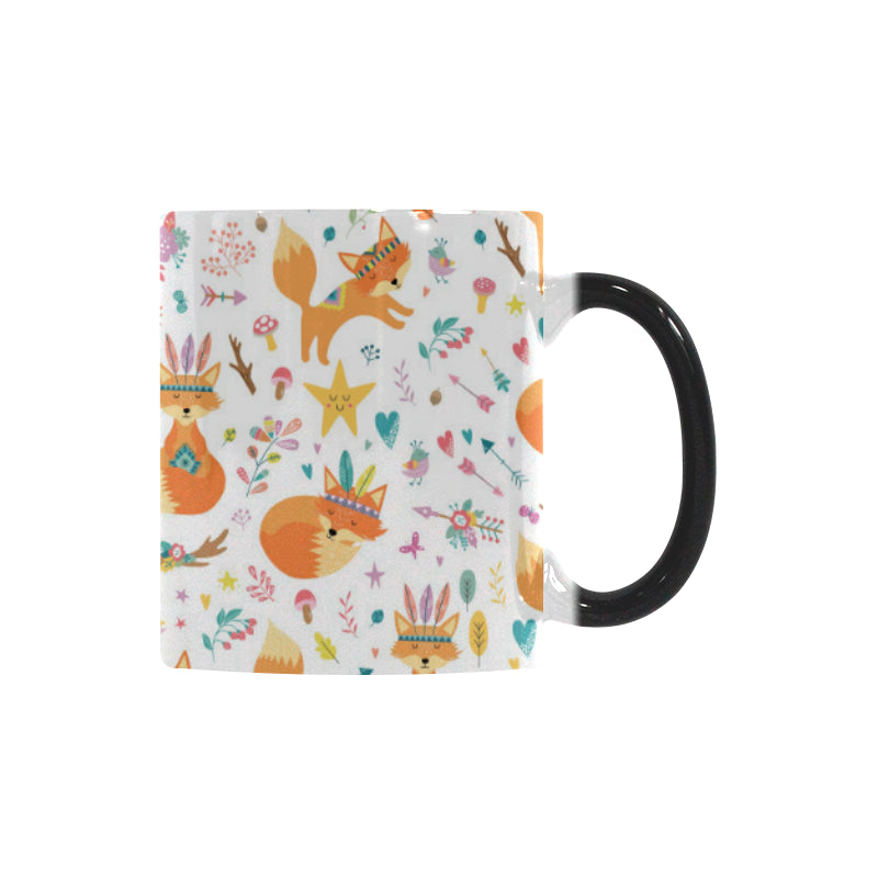 cute tribal fox pattern Morphing Mug Heat Changing Mug