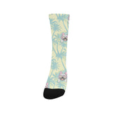 French bulldog hawaii blackground Crew Socks