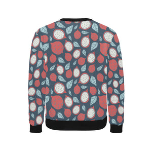 dragon fruits dark blue background Men's Crew Neck Sweatshirt