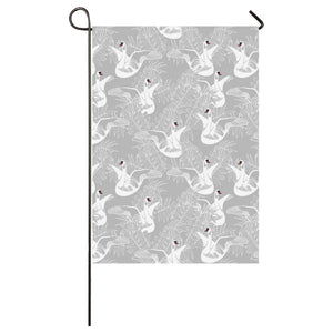 white swan gray background House Flag Garden Flag