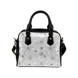 Spider web cobweb pattern white background Shoulder Handbag