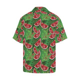 Watermelons tropical palm leaves pattern backgroun Men's All Over Print Hawaiian Shirt