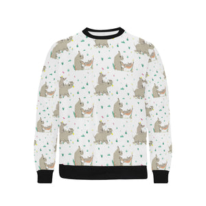 Cute Rhino pattern background Men's Crew Neck Sweatshirt