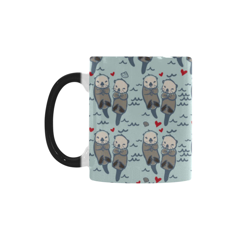 Lovely Sea Otter Pattern Morphing Mug Heat Changing Mug