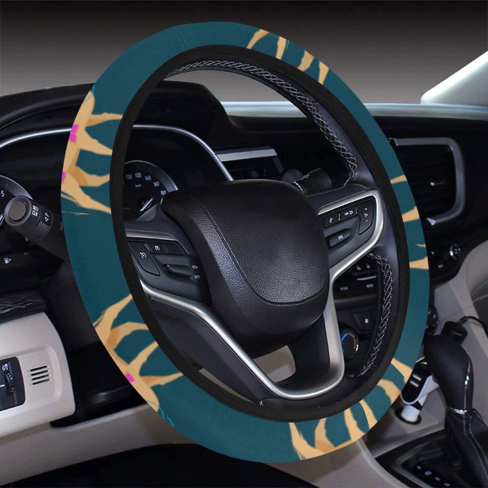 Camel pattern blue blackground Car Steering Wheel Cover