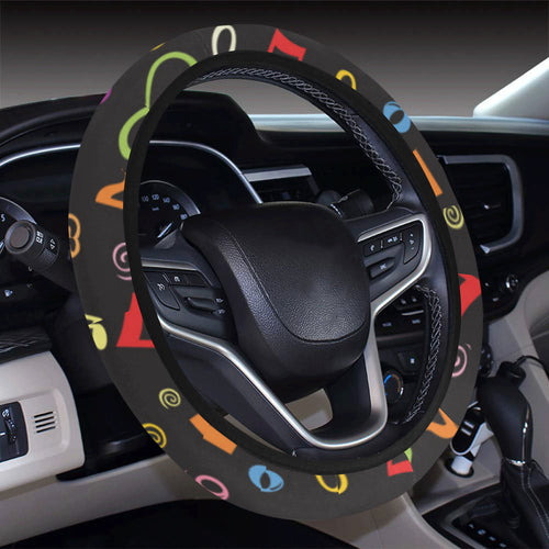Music Notes Pattern Print Design 02 Car Steering Wheel Cover