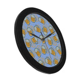 Beer pattern Elegant Black Wall Clock