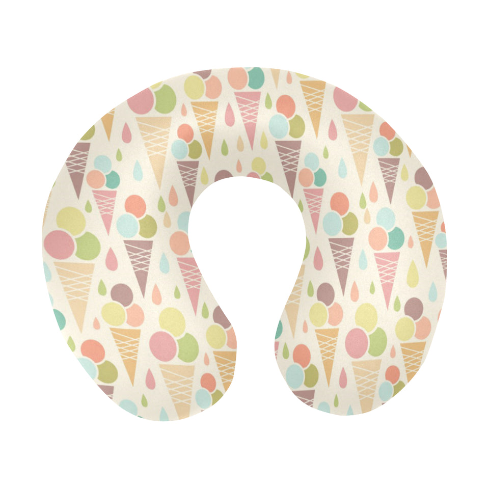 Ice cream cone pattern U-Shaped Travel Neck Pillow