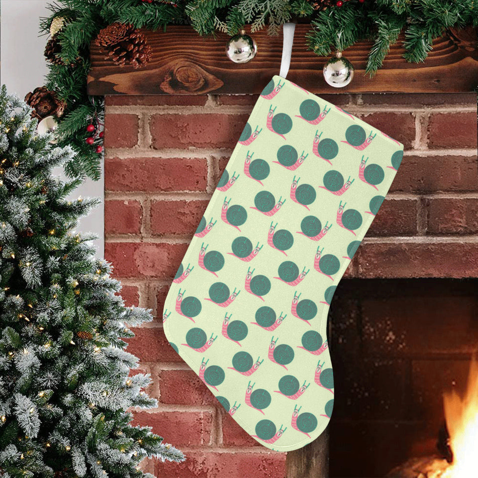 Snail Pattern Print Design 04 Christmas Stocking