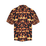 Fire flame dark pattern Men's All Over Print Hawaiian Shirt