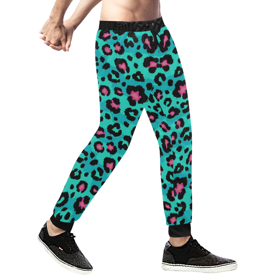Green leopard skin print pattern Unisex Casual Sweatpants