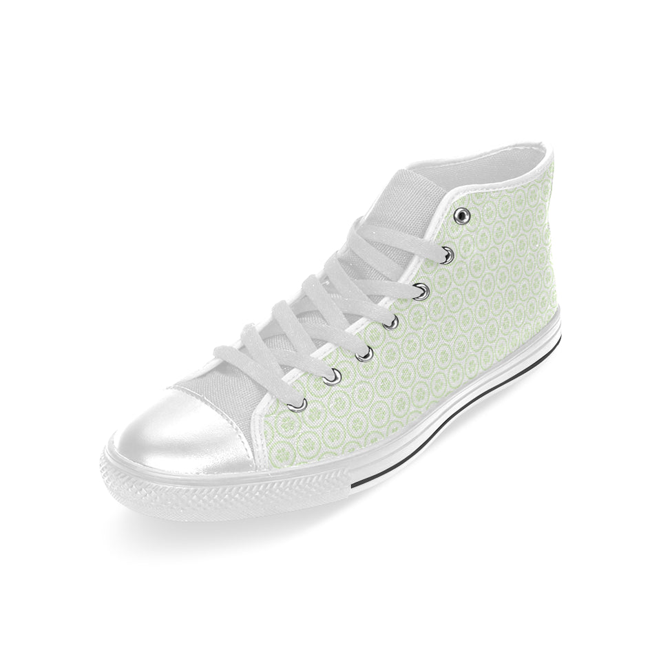 Cucumber pattern background Men's High Top Canvas Shoes White