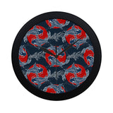 Fancy Carps hand drawn japanese art Elegant Black Wall Clock