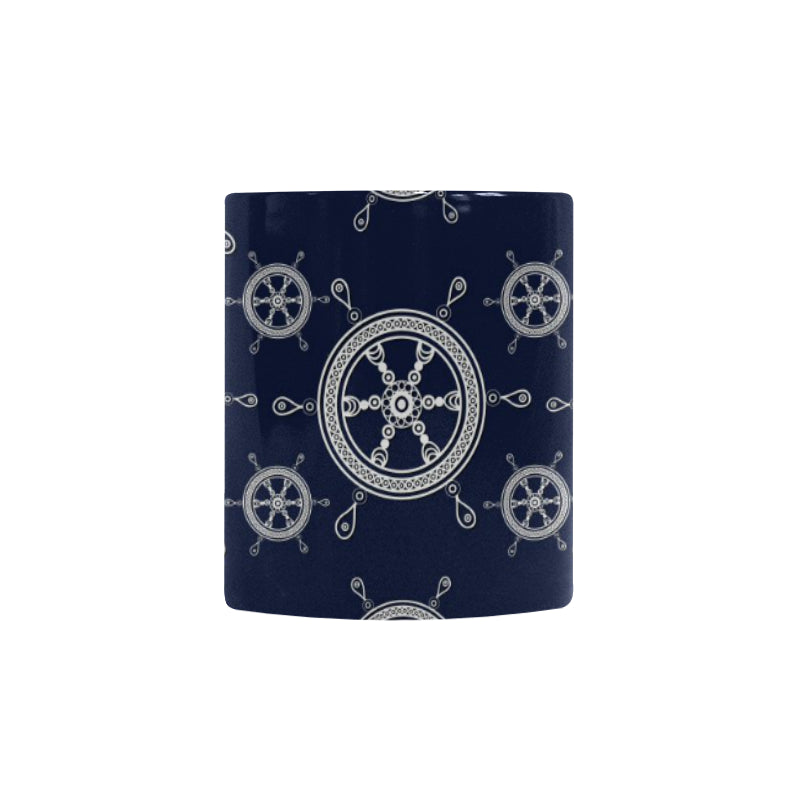 nautical steering wheel design pattern Morphing Mug Heat Changing Mug