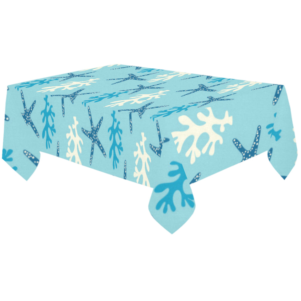 Blue starfish coral reef pattern Tablecloth