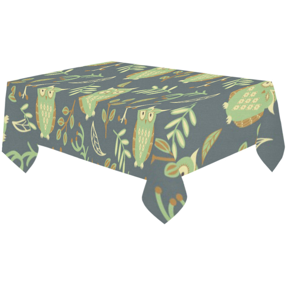 Cute owls leaves pattern Tablecloth