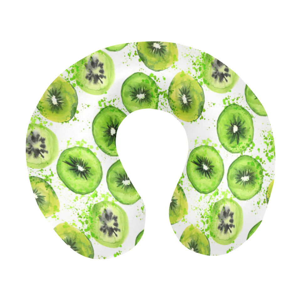 Watercolor kiwi pattern U-Shaped Travel Neck Pillow