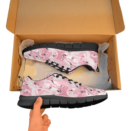 Pink flamingos pattern background Women's Sneaker Shoes