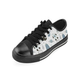 Hand drawn space elements space rocket star planet Men's Low Top Canvas Shoes Black