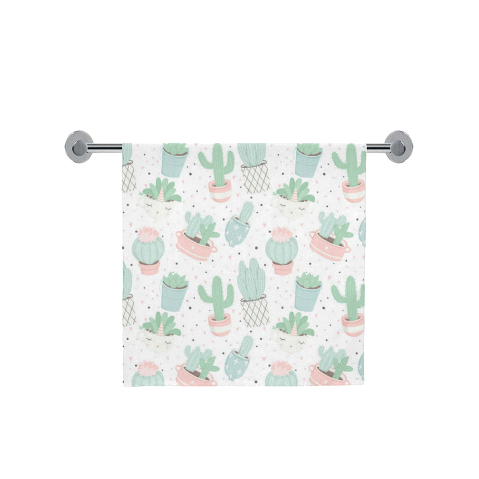 Pastel color cactus pattern Bath Towel