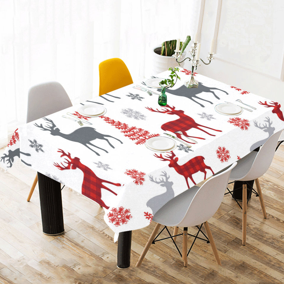Deer tree snowflakes chrismas pattern Tablecloth