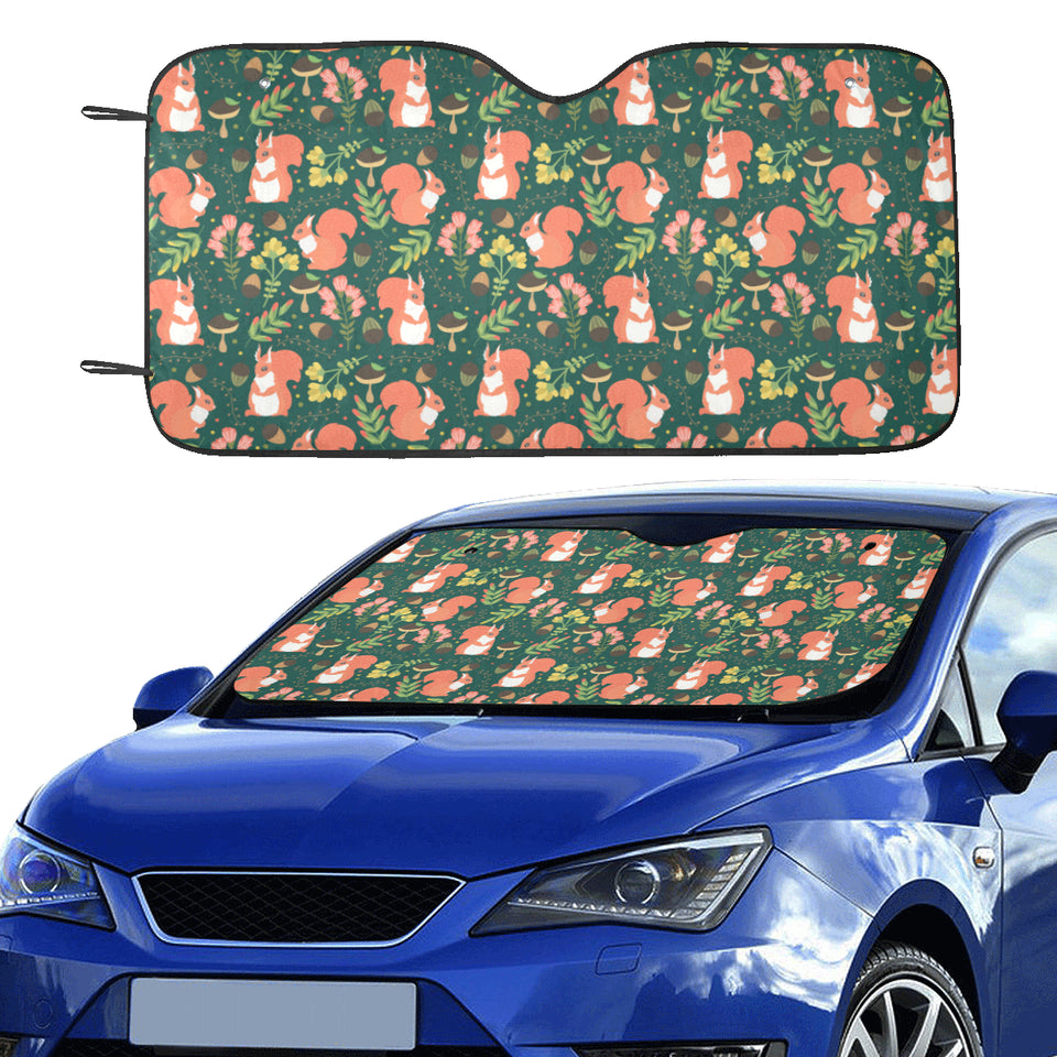 Squirrel Pattern Print Design 03 Car Sun Shade