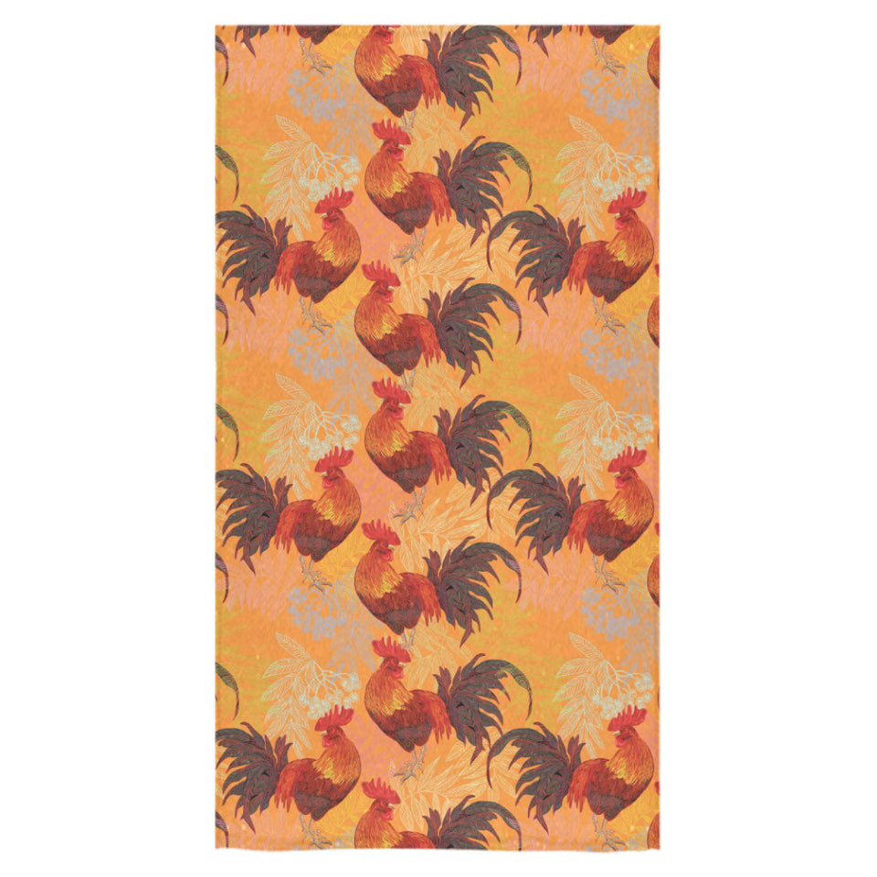 red rooster chicken cock pattern Bath Towel