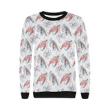 Watercolor sea turtle jellyfish pattern Women's Crew Neck Sweatshirt