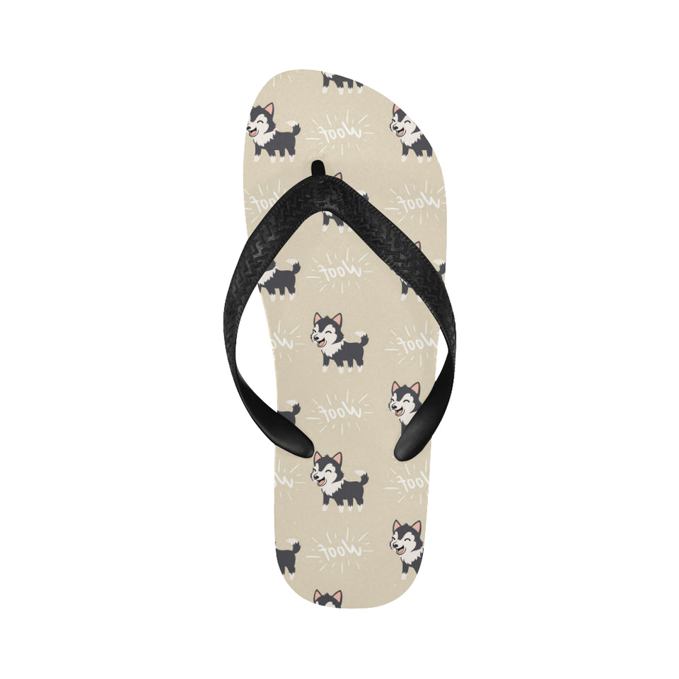 Cute Siberian Husky Unisex Flip Flops