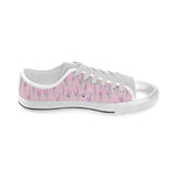 Lavender pattern pink background Men's Low Top Canvas Shoes White