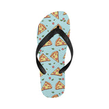Hand drawn pizza blue background Unisex Flip Flops